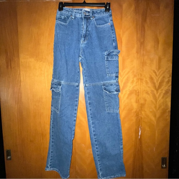PacSun Dark Blue Cargo Women's Jeans - Picture 3 of 4